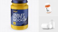 7918+ Matte Metalic Pill Bottle PSD Mockup High-Angle Shot Photoshop Resource Free