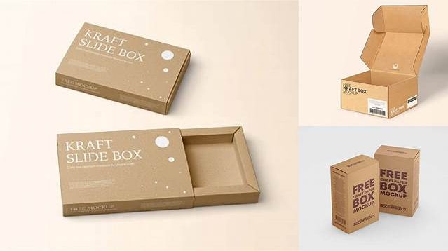 7918+ Two Kraft Boxes PSD Mockup Front View Editable Photoshop Template Freebie