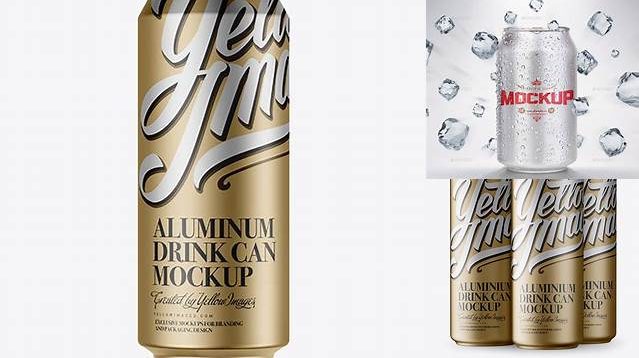 792+ 500ml Matte Metallic Aluminium Can PSD Mockup Free Photoshop Mockup Design