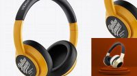 7923+ Glossy Headphones PSD Mockup Half Side View Free Mockup Templates