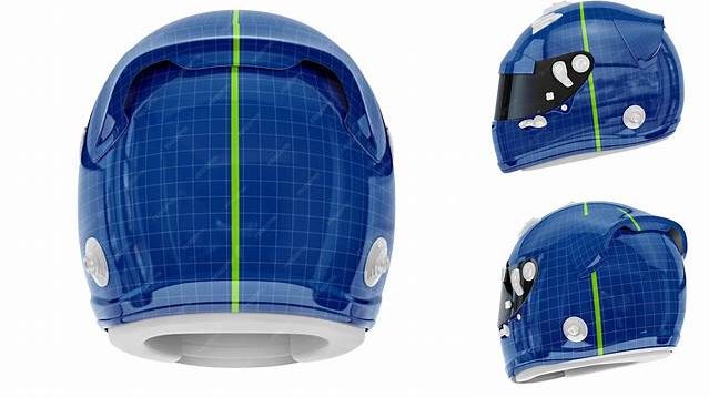 7928+ F1 Helmet PSD Mockup Back View Smart Editable Design Mockup