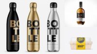 7930+ Matte Bottle With Paper Label PSD Mockup High-Quality PSD Files