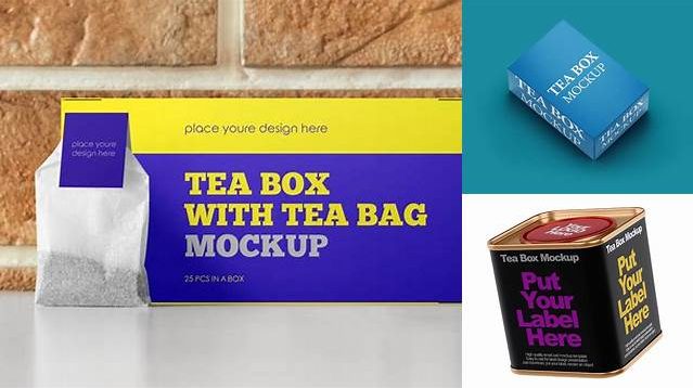 7931+ Matte Tea Box PSD Mockup Front View Digital Photoshop Free Mockup