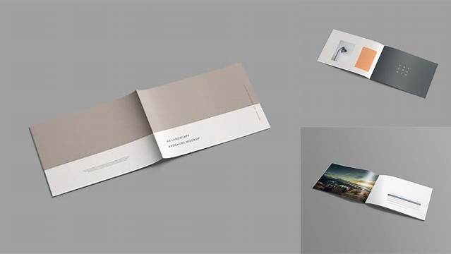 7932+ A4 Landscape Brochure Mockup Psd Free Download Easy Editable