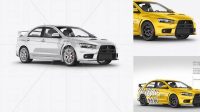 7932+ Mitsubishi Lancer Evolution X PSD Mockup Half Side View Smart PNG Image