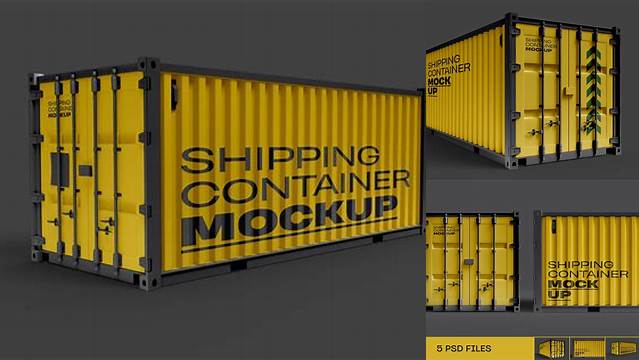 7932+ Shipping Container Mockup Free Include TIFF