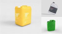 7937+ Textured Plastic Jerry Can PSD Mockup Front View Editable Mockup PSD