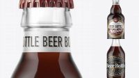 794+ 330ml Clear Glass Brown Ale Bottle PSD Mockup Smart Editable Design Mockup