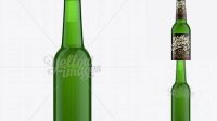 7940+ 330ml Longneck Bottle PSD Mockup / Emerald Green Glass Editable Photoshop Free Mockup