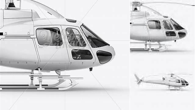 7944+ Eurocopter AS350 PSD Mockup Right Side View Professional Photoshop Design Freebie