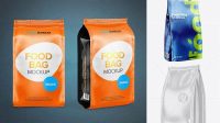 7944+ Glossy Stand-up Food Bag PSD Mockup Half Side View PSD Free Download