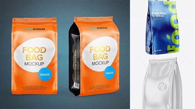 7944+ Glossy Stand-up Food Bag PSD Mockup Half Side View PSD Free Download