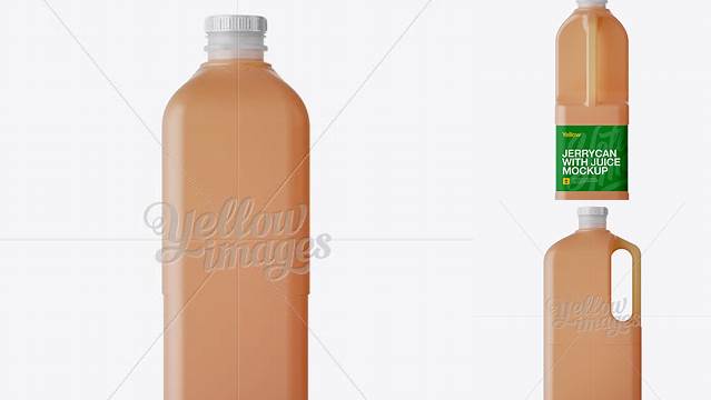 7947+ 2L Frosted Plastic Juice Jug PSD Mockup Front and Back Views Smart Layer Mockup Free