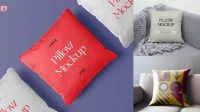 7948+ Glossy Tube Pillow PSD Mockup Front View Elegant Photoshop Mockup