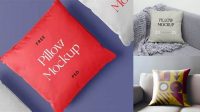 7948+ Square Velvet Pillow PSD Mockup Front View Free Professional PSD Download