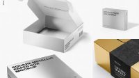 795+ Metallic Paper Box PSD Mockup High-Angle Shot Free Mockup Templates