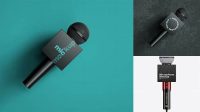 7952+ Glossy Microphone PSD Mockup Creative High-Resolution PSD Freebie