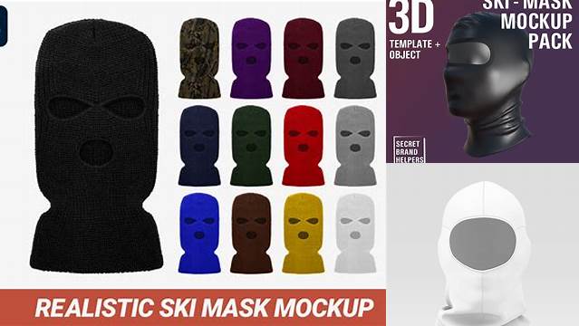 7962+ Ski Mask Mock Up High-Quality Editable PSD