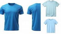 7966+ Mockup Kaos Biru Muda Free PSD