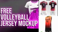 7967+ Mockup Jersey Voli Premium PSD Freebie