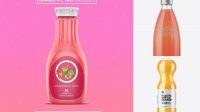 7969+ Clear PET Bottle With Grapefruit Drink PSD Mockup Smart PNG Image