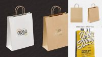 7969+ Glossy Paper Bag PSD Mockup Half side View Exclusive Free Creative Resource