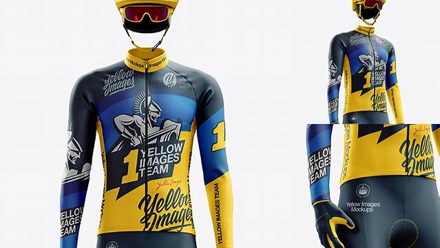 797+ Men’s Full Cycling Thermal Kit PSD Mockup Hero Shot Layered Photoshop Template