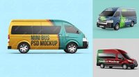 7972+ Mini Bus Mockup Download Customizable PSD