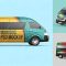 7972+ Mini Bus Mockup Download Customizable PSD