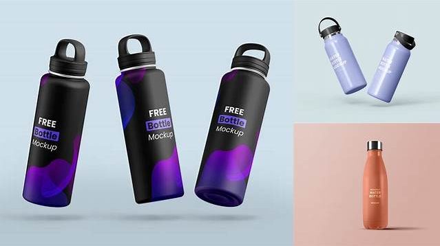 7975+ Metallic Reusable Water Bottle PSD Mockup Download Customizable PSD