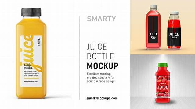 7985+ Square Berry Juice Bottle PSD Mockup High-End Creative PSD Template