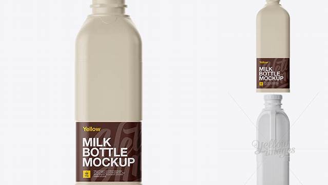 7988+ Matt Plastic Milk Jug PSD Mockup Front and Back Views Layered Photoshop Template