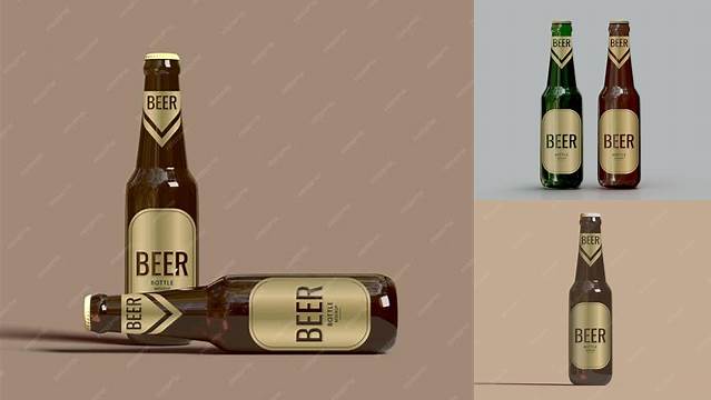 799+ 500ml Amber Beer Bottle PSD Mockup Exclusive Free Creative Mockup File