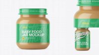 7990+ Baby Food Apple Puree Jar PSD Mockup Front View Free Design Resource