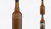 7993+ 750ml Amber Glass Beer Bottle with Champaign Cork PSD Mockup Unique and Editable PSD