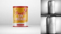 7999+ Metallic Powder Can PSD Mockup Layered Photoshop Template