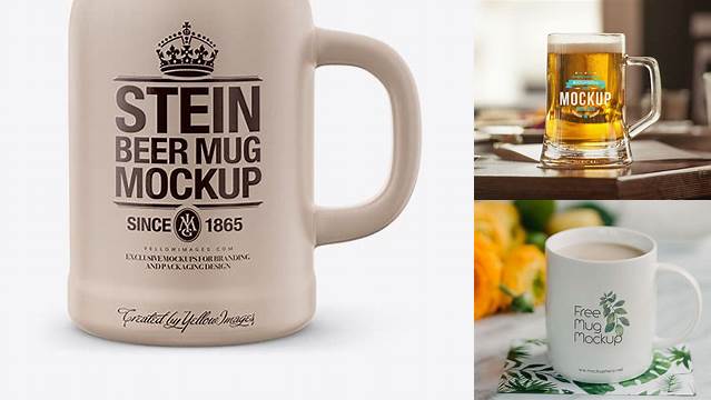 8001+ Ceramic Stein Beer Mug PSD Mockup Photoshop Resource Free