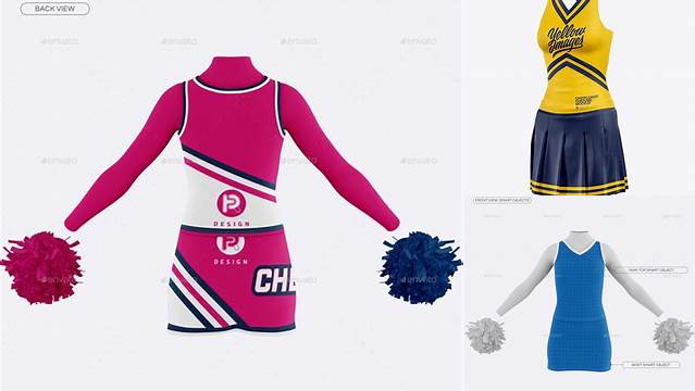 8001+ Cheerleader Costume PSD Mockup Back View Stylish PSD for Free