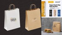 8001+ Kraft Paper Snack Bag PSD Mockup Best Free Mockup PSD