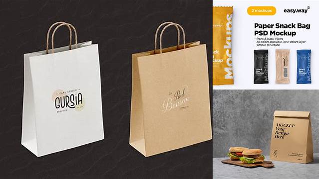 8001+ Kraft Paper Snack Bag PSD Mockup Best Free Mockup PSD