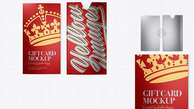 8003+ Textured Metallic Gift Card with Card Holder PSD Mockup Editable Photoshop Free Mockup