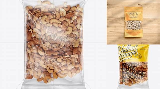 8004+ Clear Plastic Pack with Nut Mix PSD Mockup Elegant PSD Mockup