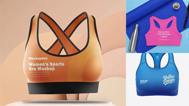 8004+ Sports Bra Mockup Free High-Resolution PSD Download