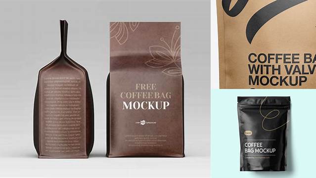 8005+ Paper Coffee Bag with Valve PSD Mockup Front View Stylish PSD for Free