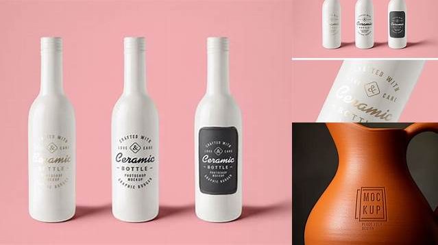 8006+ Ceramic Liqueur Bottle PSD Mockup Customizable PSD Templates