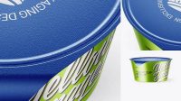 8008+ Textured Metallic Yogurt Cup PSD Mockup High-Angle Shot Digital Download