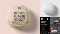 8012+ Wrapped Burger Mockup Easy Editable