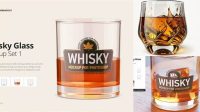 8013+ Whisky Glass Mockup Advanced Editable PSD