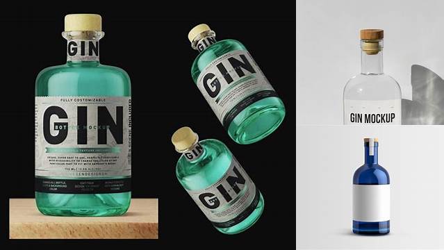 8016+ Gin Bottle Mockup Psd Free Free Graphic Design Resource