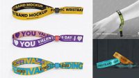 8017+ Fabric Wristband Mockup High-Quality Creative PSD